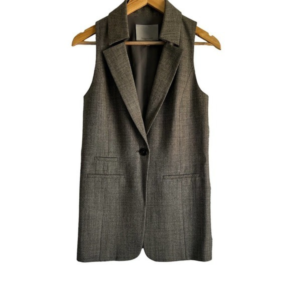 Classiques Entier‎ Size XS Virgin Wool Blend Blazer Vest Gray